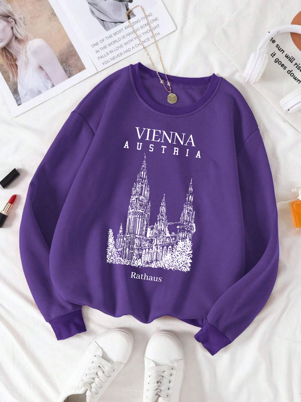 Winter Clothing Vienna - فيينا النمسا راثاوس طباعة المرأة البلوز