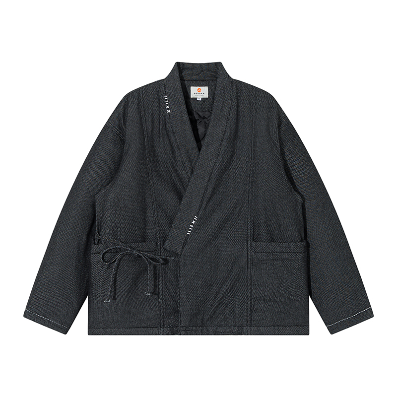 Traditional Winter Japanese Clothing - الشتاء النمط الياباني الأزرق كيمونو سترة