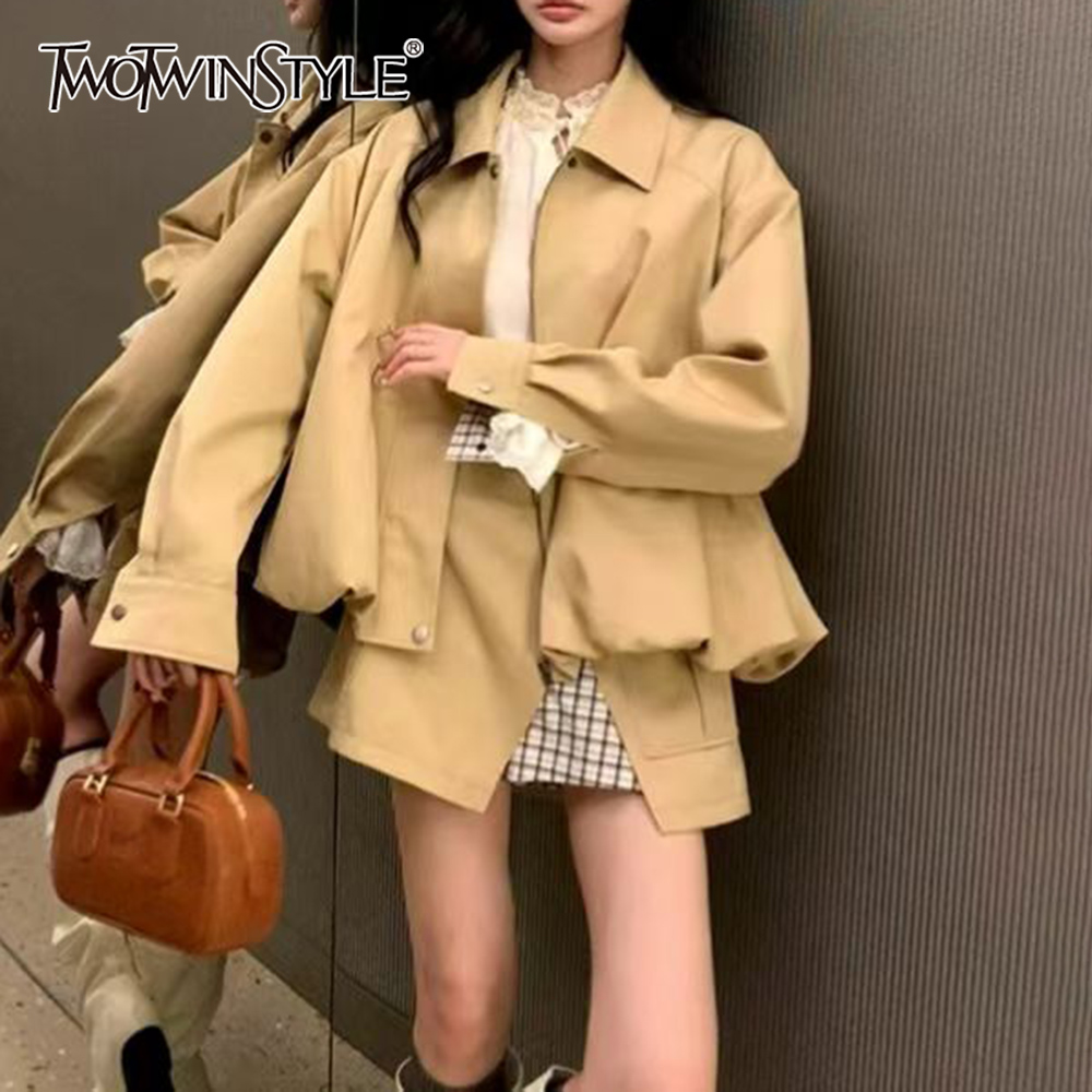 Winter Clothing For Sale - TWOTWINSTYLE Khakl تقسم جيب قطعتين مجموعة