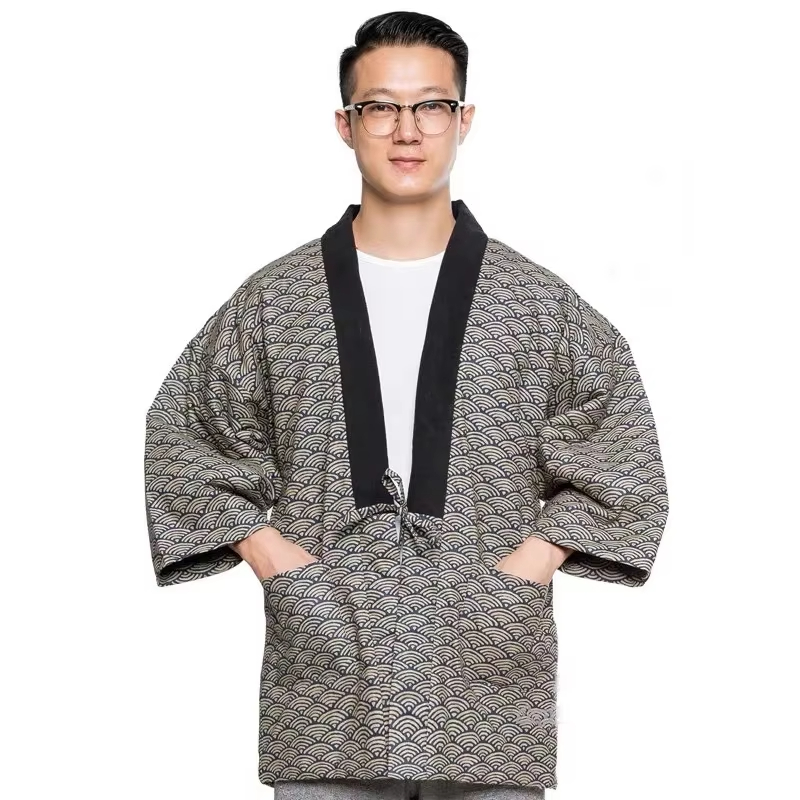 Traditional Winter Japanese Clothing - جاكيت هانتن للرجال 2025، مبطن بالقطن،