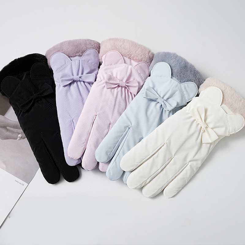 Waterproof Mitten Ski - قفازات الشتاء الدافئة للنساء بالإضافة إلى
