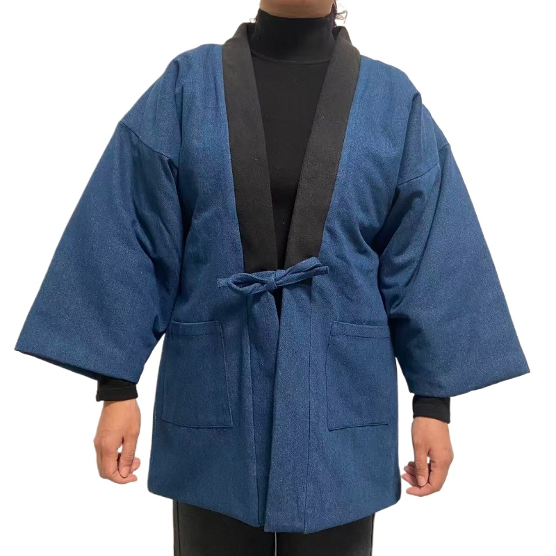 Traditional Winter Japanese Clothing - الرجال النساء الدنيم Hanten سترة الشتاء
