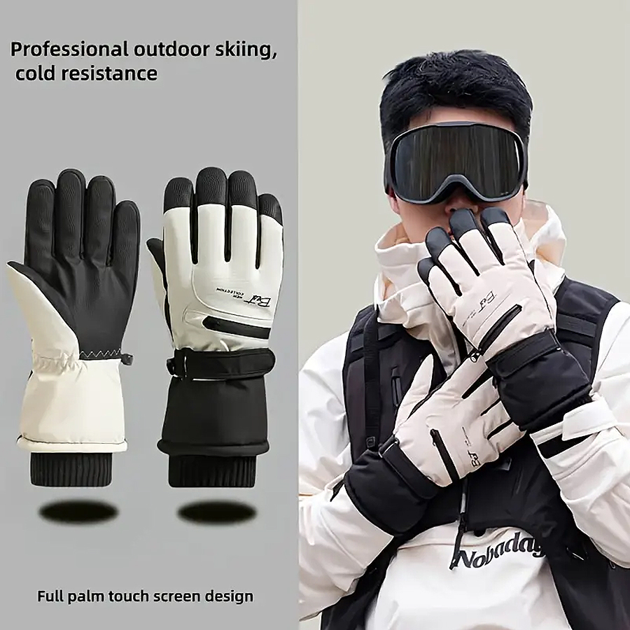 Waterproof Mitten Ski - قفازات تزلج شتوية دافئة للتزلج على