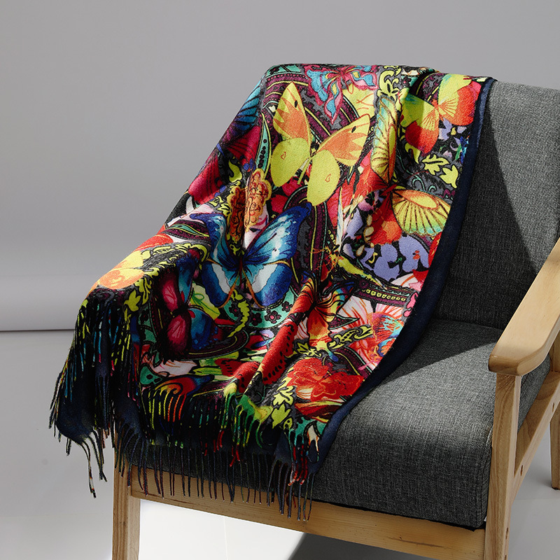 Cashmere Scarf Wrap - العلامة التجارية الفاخرة النفط اللوحة الكشمير