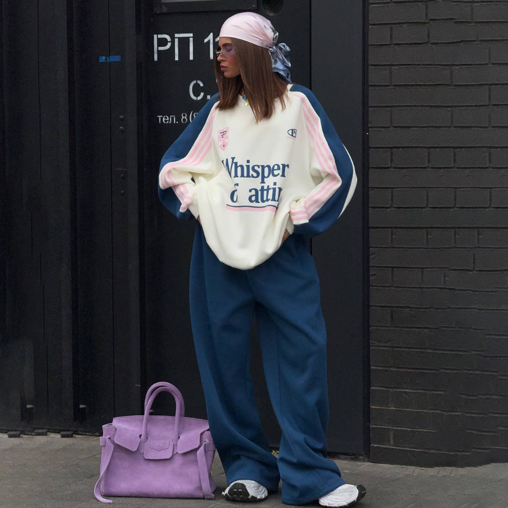Y2K Winter Clothing - موضة المتناقضة البلوز السراويل دعوى الخريف