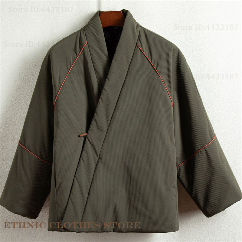 Traditional Winter Japanese Clothing - حجم كبير 3XL 4XL الذكور سترة