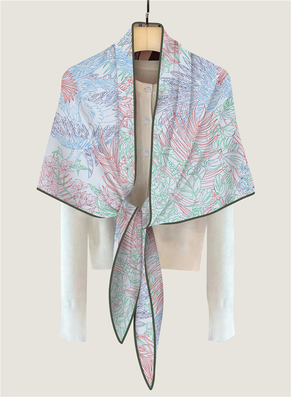 وشاح مثلث من مزيج الحرير، شالا - مراجعة Cashmere Scarf Wrap وسعره