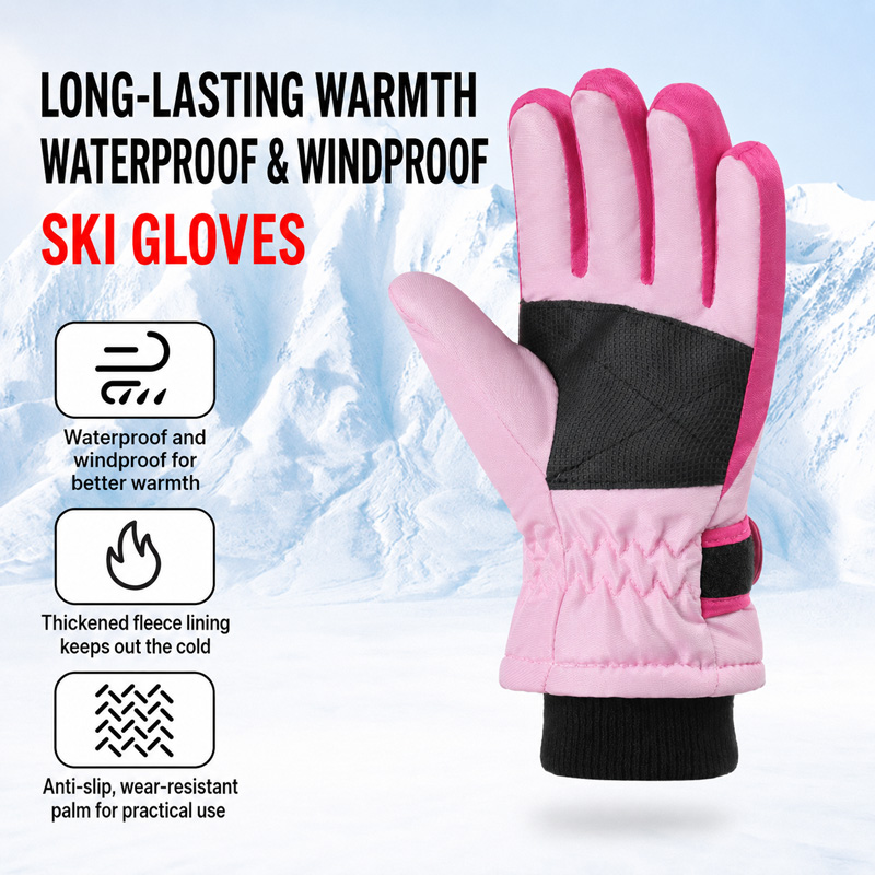 قفازات تزلج شتوية للأطفال مقاو - مراجعة Waterproof Mitten Ski وسعره