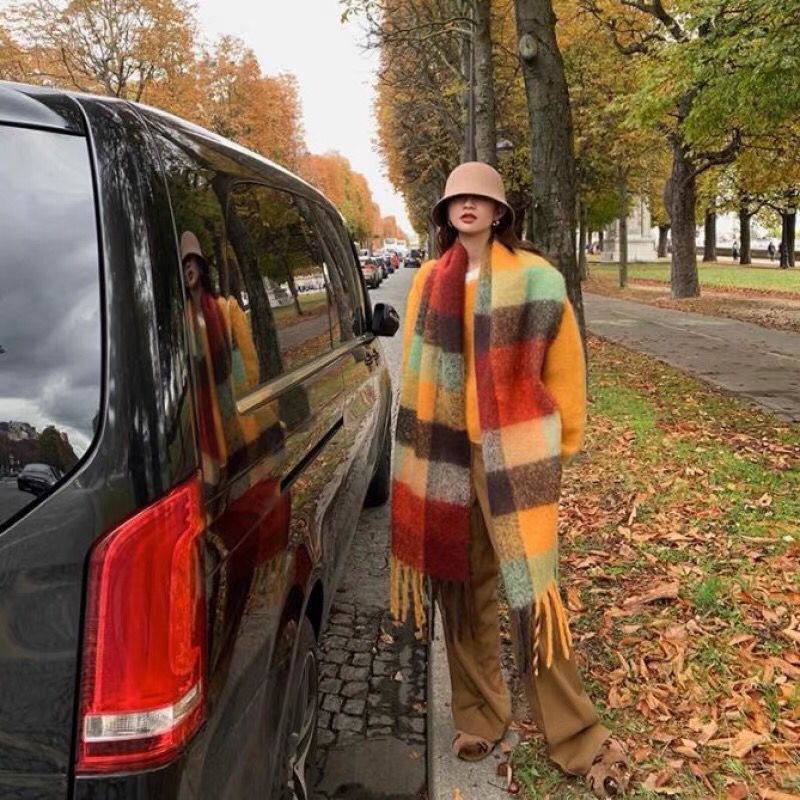 جديد فاخر شتاء سميك دافئ وشاح  - مراجعة Cashmere Scarf Wrap وسعره