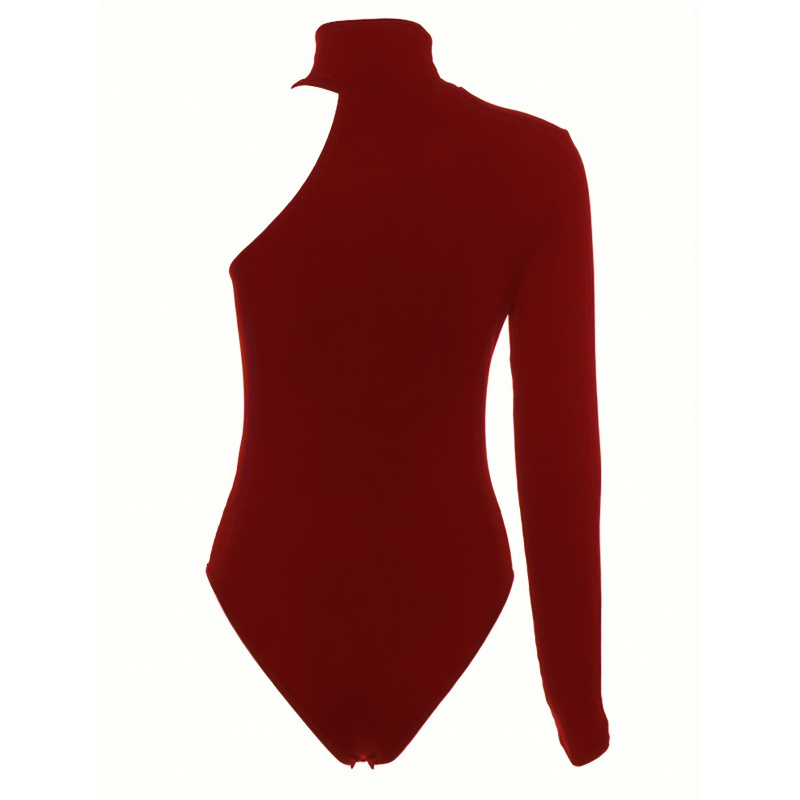 بودي سوت محبوك مضلع بكتف واحد  - مراجعة Winter Clothing For Women وسعره