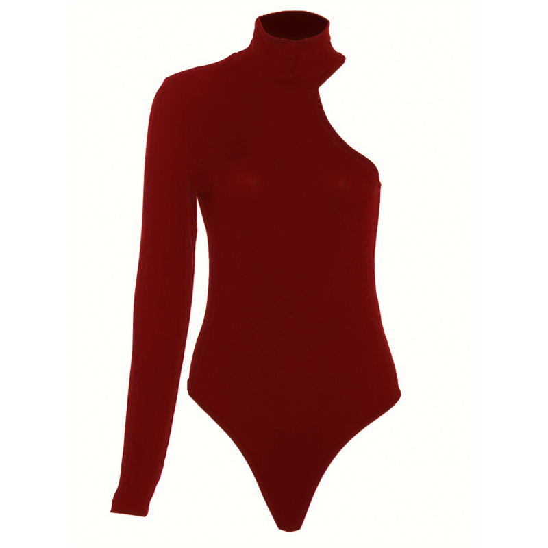 بودي سوت محبوك مضلع بكتف واحد  - مراجعة Winter Clothing For Women وسعره