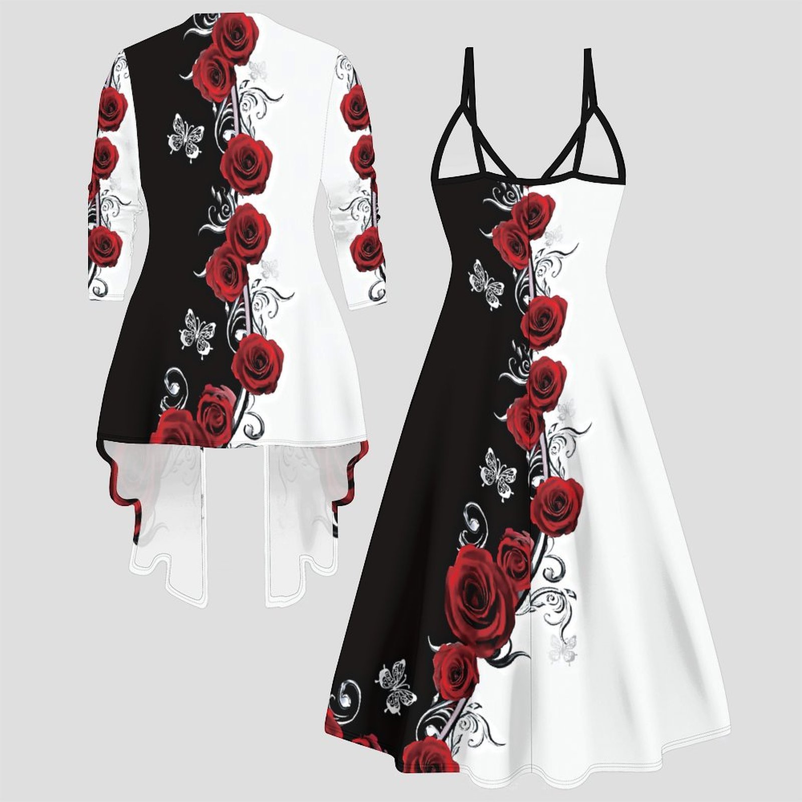 طقم نسائي من قطعتين بطبعة: فست - مراجعة Winter Clothing For Sale وسعره