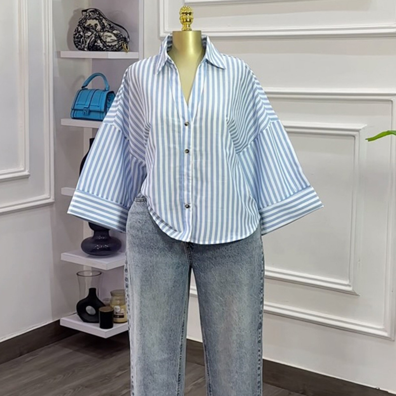 بلوزات قميص نسائي بياقة مقلوبة - مراجعة Y2K Winter Clothing وسعره